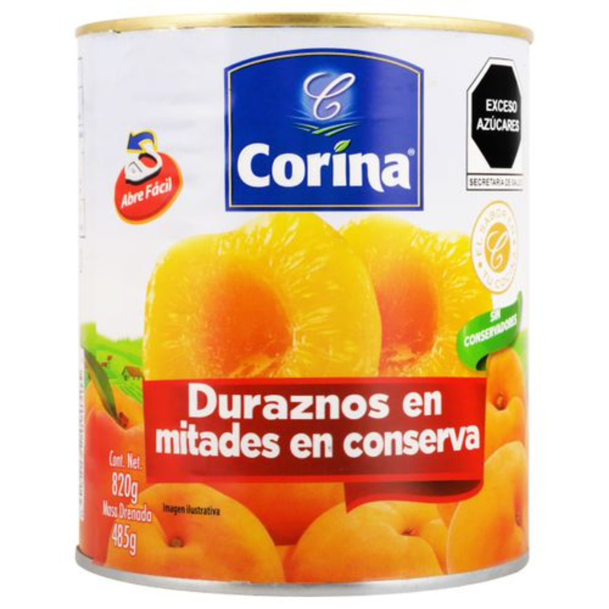 ALM CORINA DURAZNO MITADES 820GR