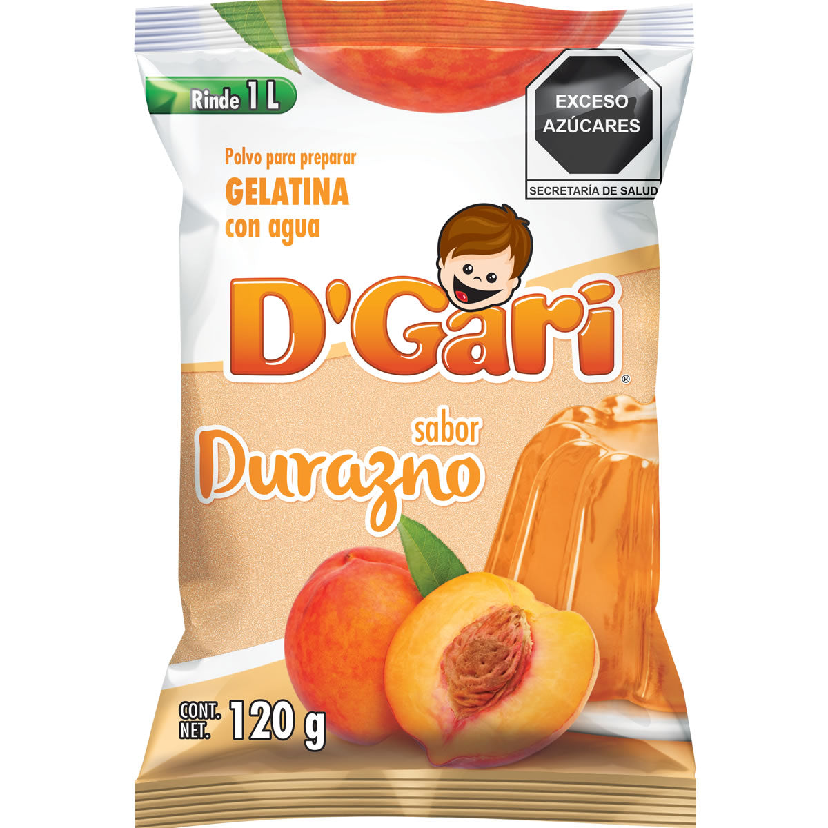 GEL DGARI AGUA DURAZNO 120GR