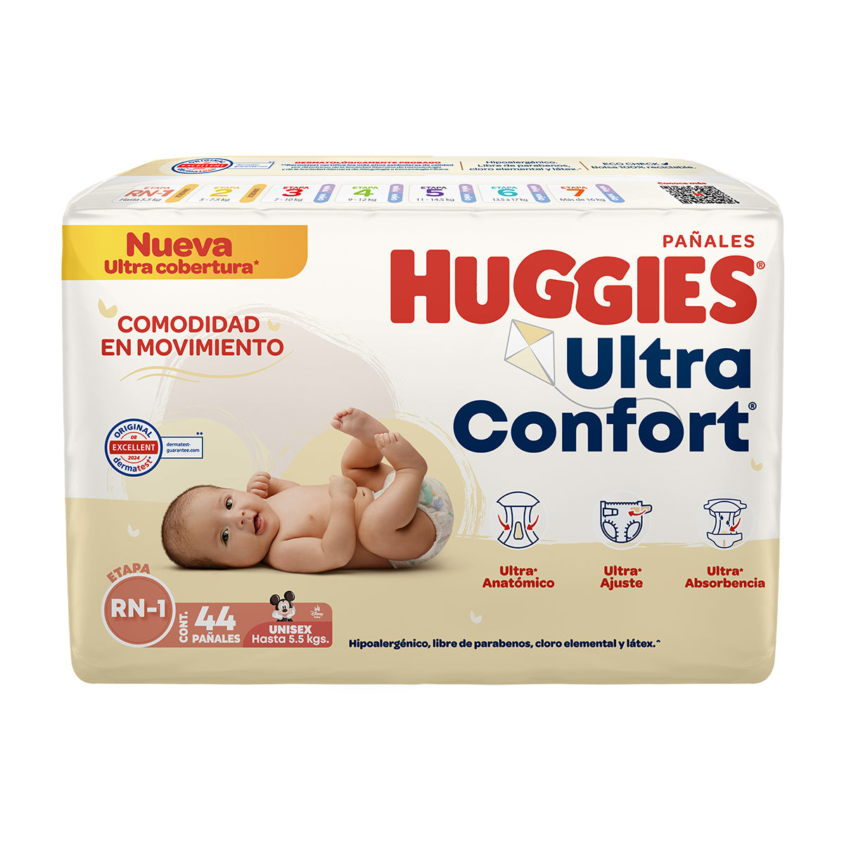 PÑ HUGGIES ULTRACONFORT RN-E1 44PZ