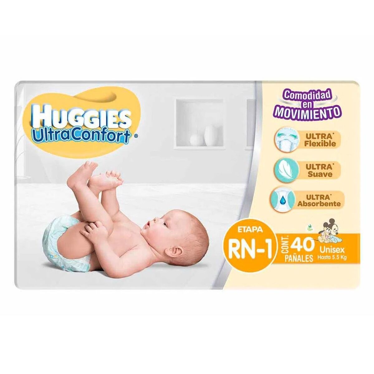 PÑ HUGGIES ULTRACONFORT RN-E1 44PZ