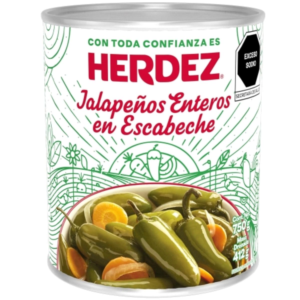 CH HERDEZ JALAPEÑO ENT ESCABECH 12/750GR