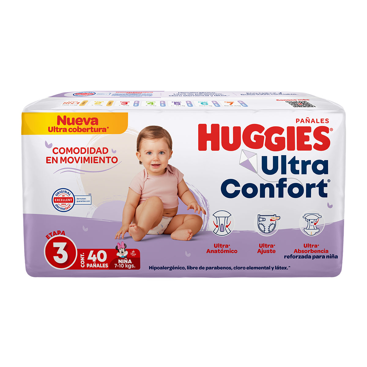 PÑ HUGGIES ULTRACONFORT E3 NIÑA 40PZ