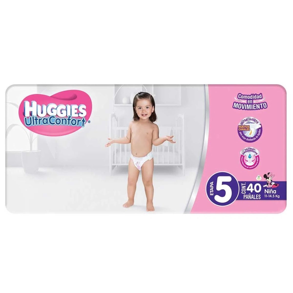 PÑ HUGGIES ULTRACONFORT E5 NIÑA 40PZ