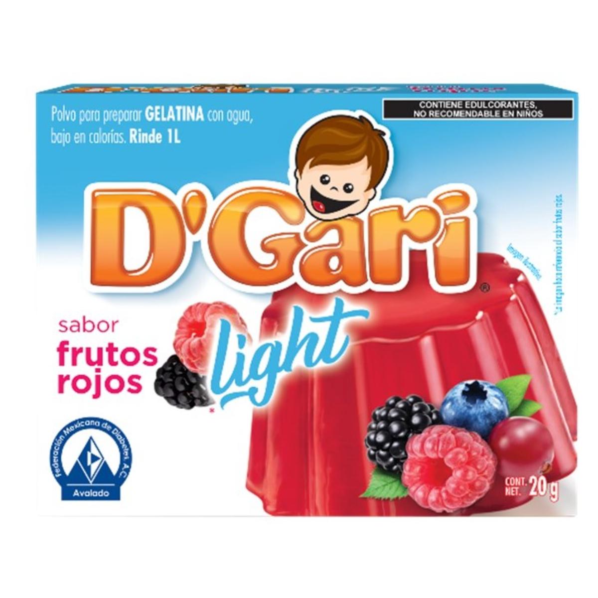 GEL DGARI AGUA S/AZU FRUTOS ROJO 24/20GR
