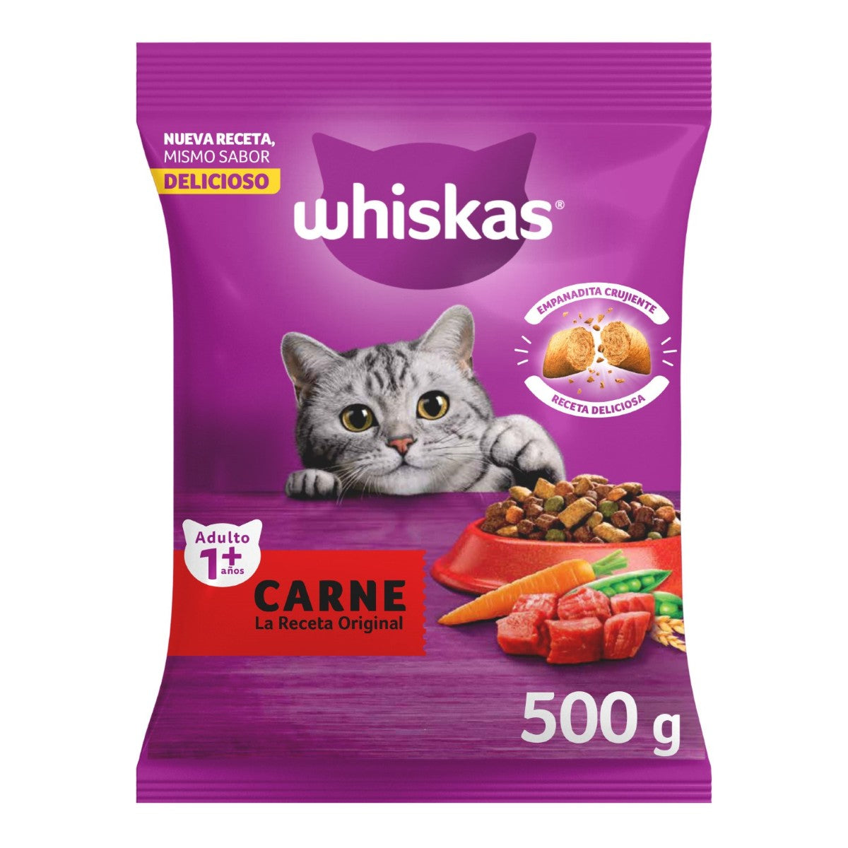 MASC WHISKAS RECETA ORIG CARNE12/500GR