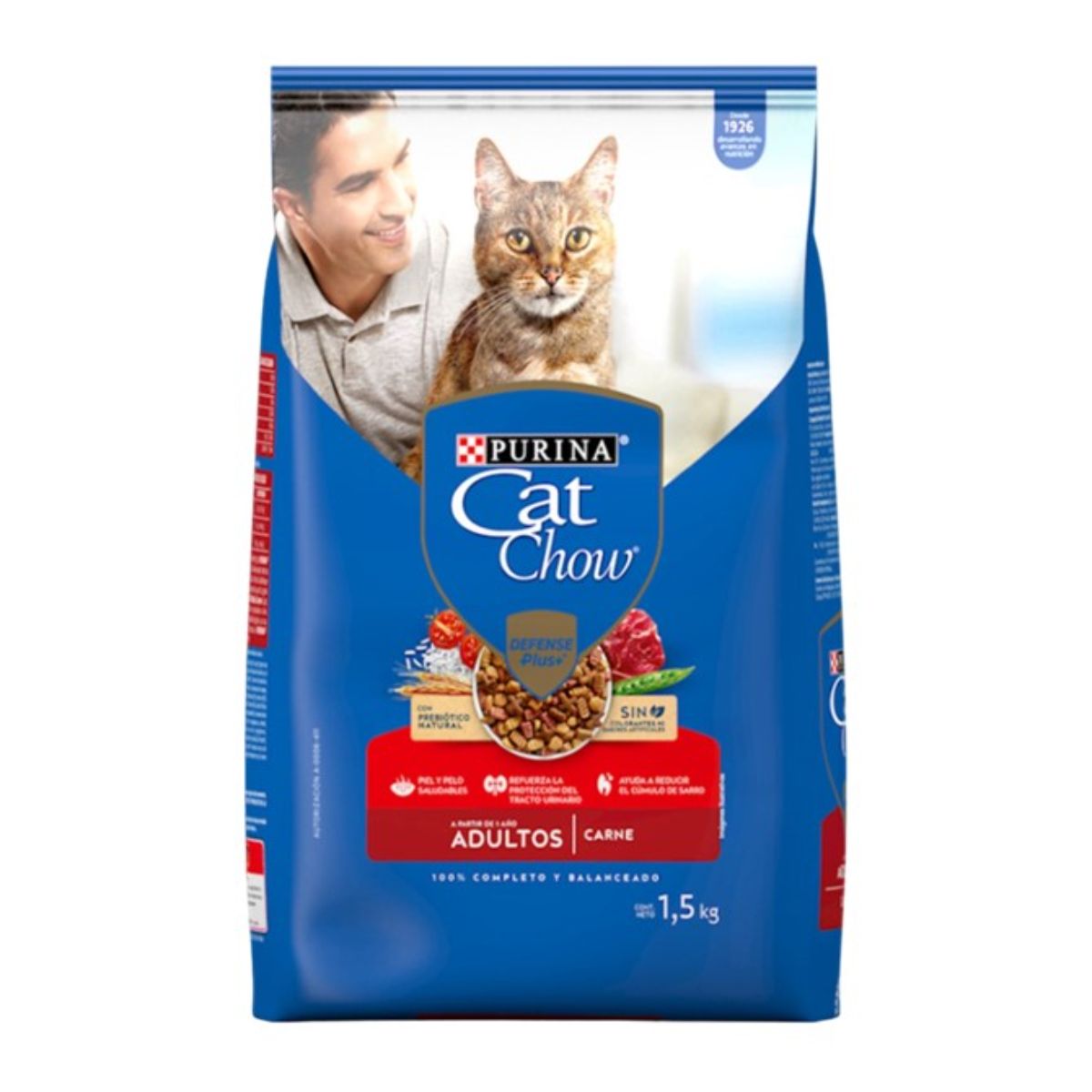 MASC CAT CHOW ADULTO CARNE 6/1.5KG