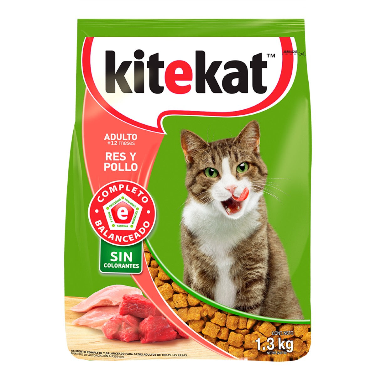 MASC KITEKAT RES/POLLO12/1.3KG