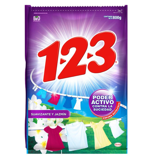 DET 1-2-3 SUAVIZANTE Y JAZMIN 24/800GR