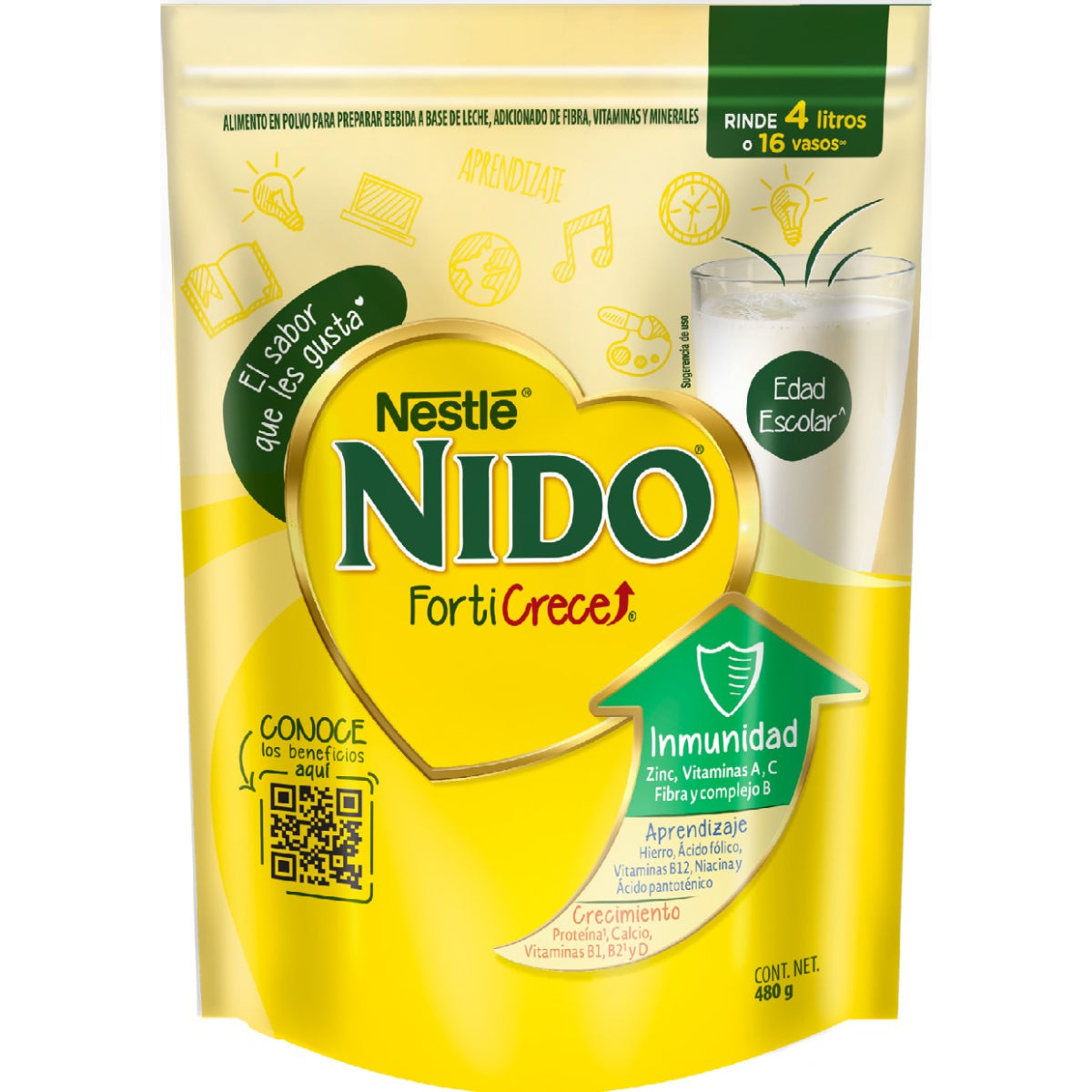 LCH POLV NIDO FORTICRECE DOYPAC 24/480GR
