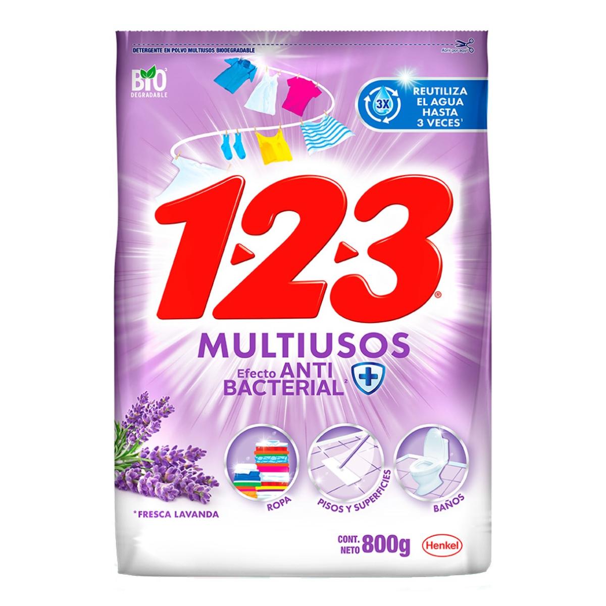 DET 1-2-3 MULTIUSOS ANT/LAVANDA 24/800GR
