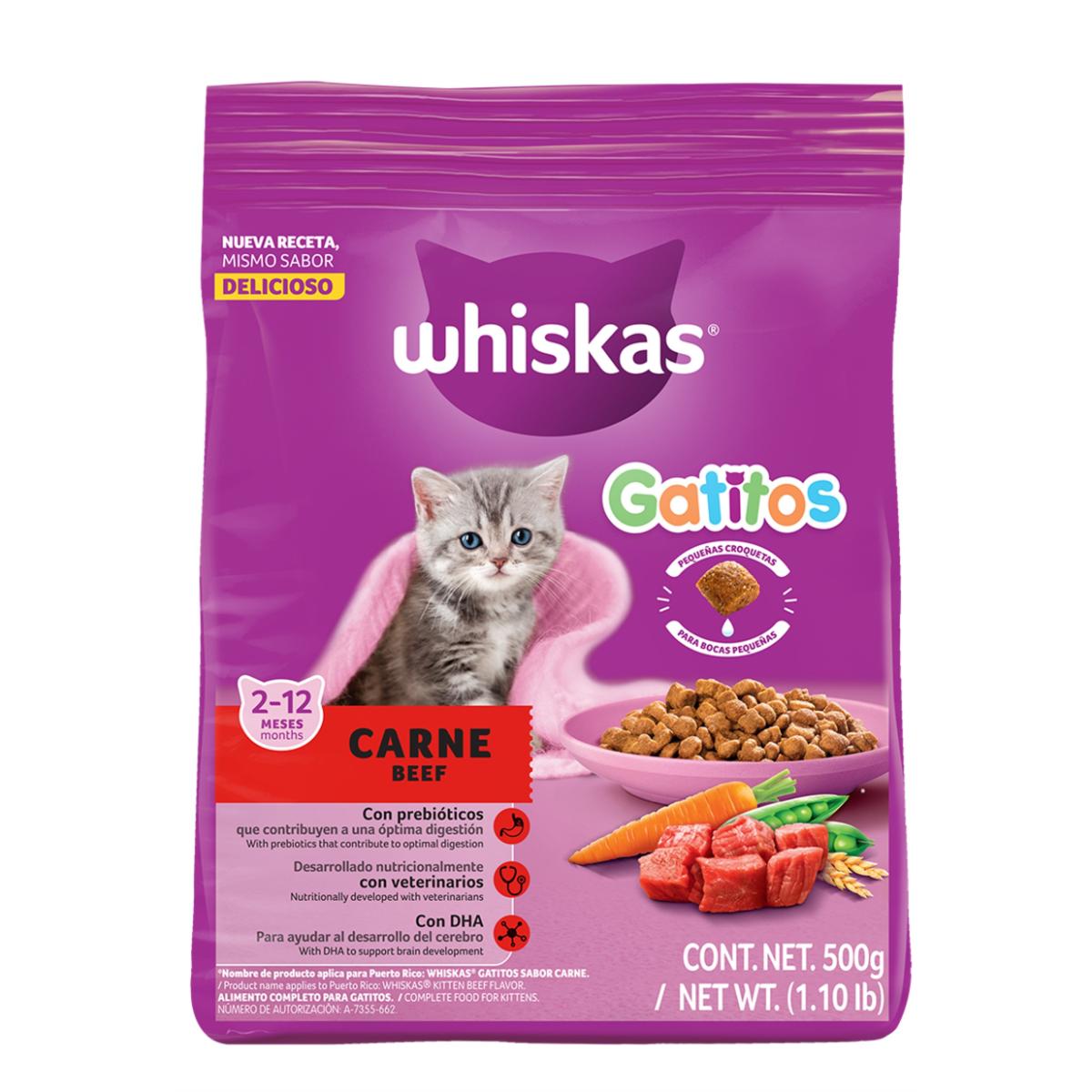 MASC WHISKAS GATITOS CARNE12/500GR