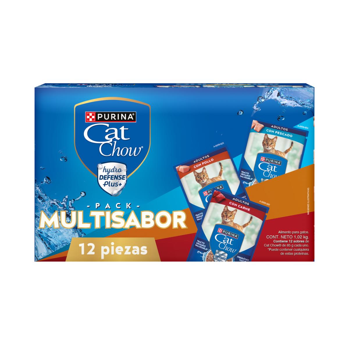 MASC CAT CHOW POUCH ADULTO MULTI 12/85GR