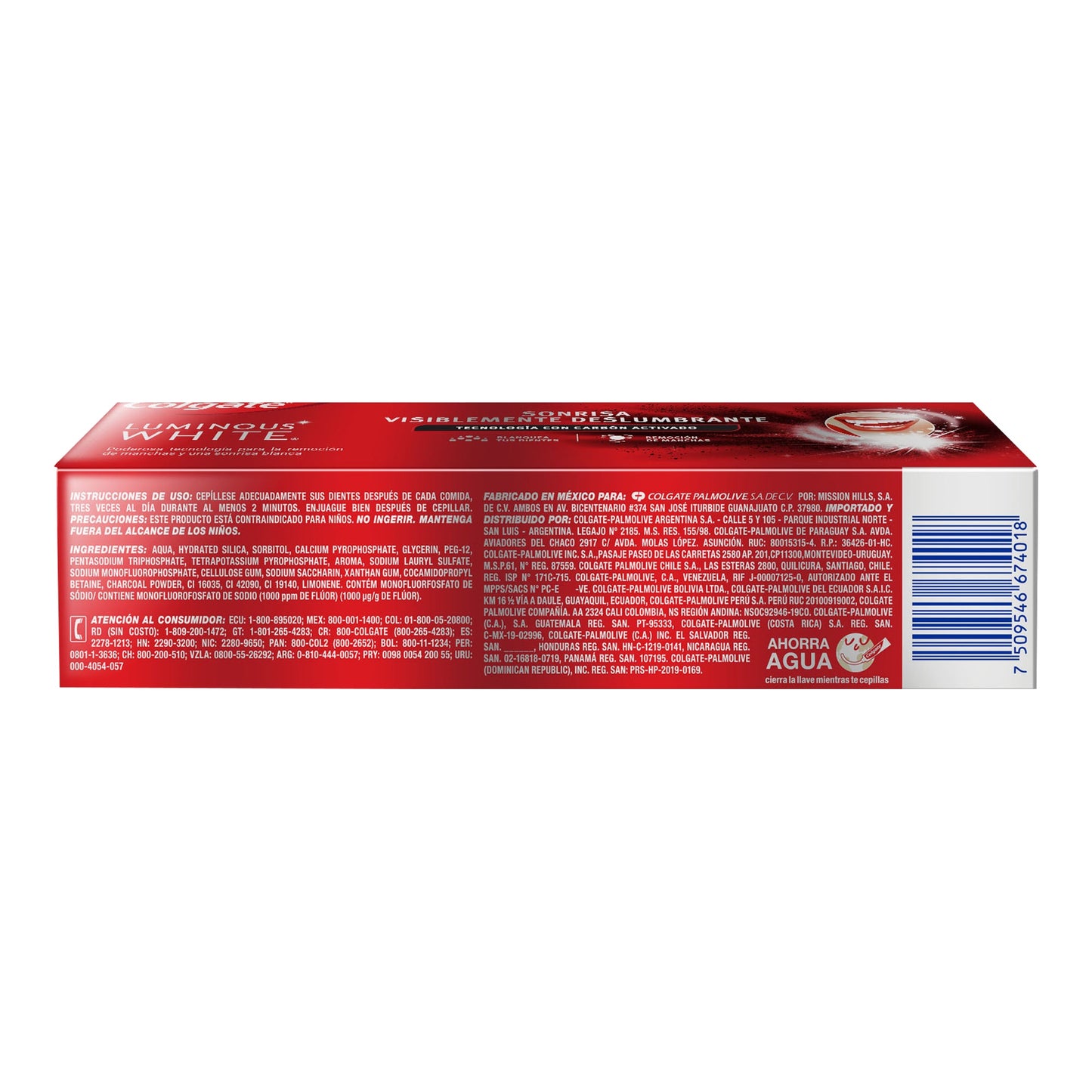 Pasta Dental Colgate Luminous White Carbón Activado 60 ml