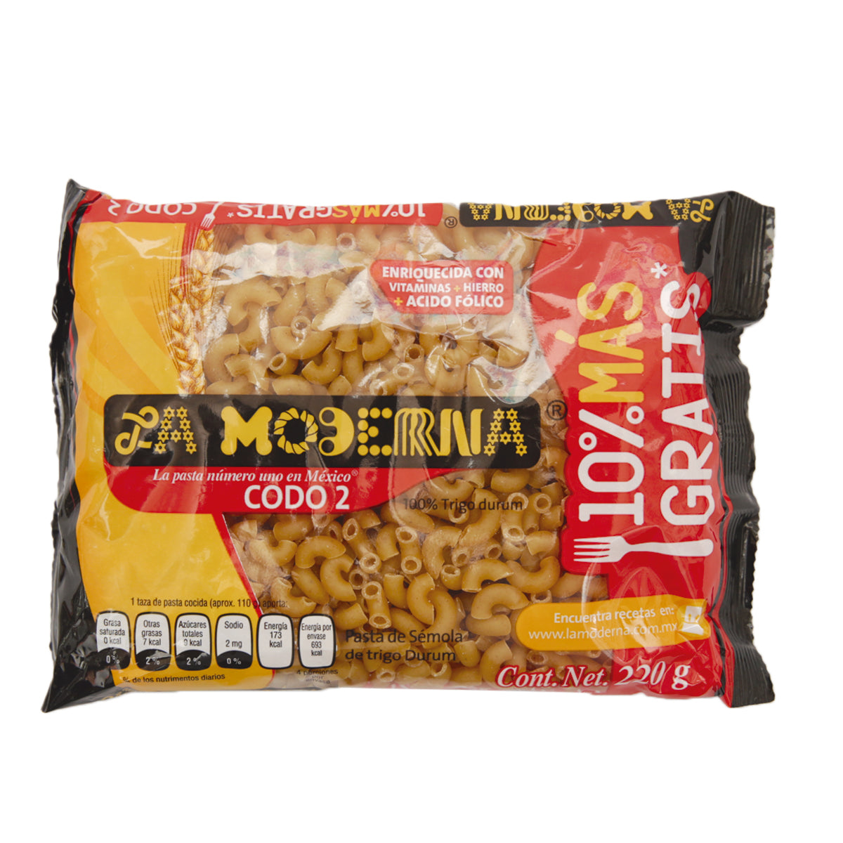 SOP PT LA MODERNA CODO #2 20/200GR