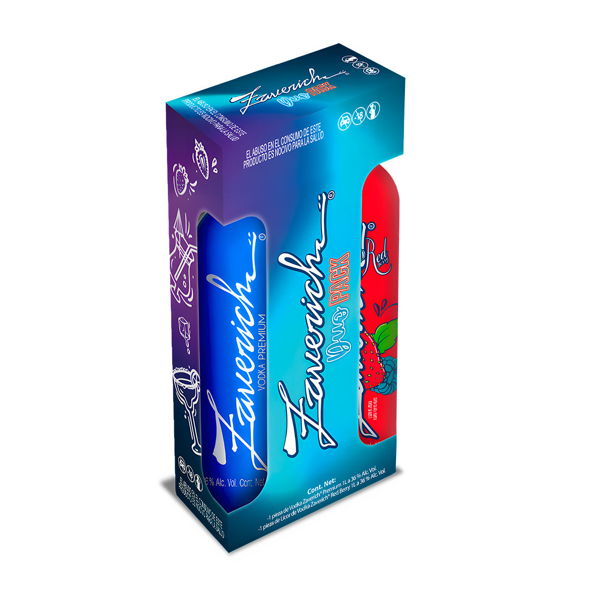VODKA ZAVERICH DUO AZUL+BERRY 6/2/LT