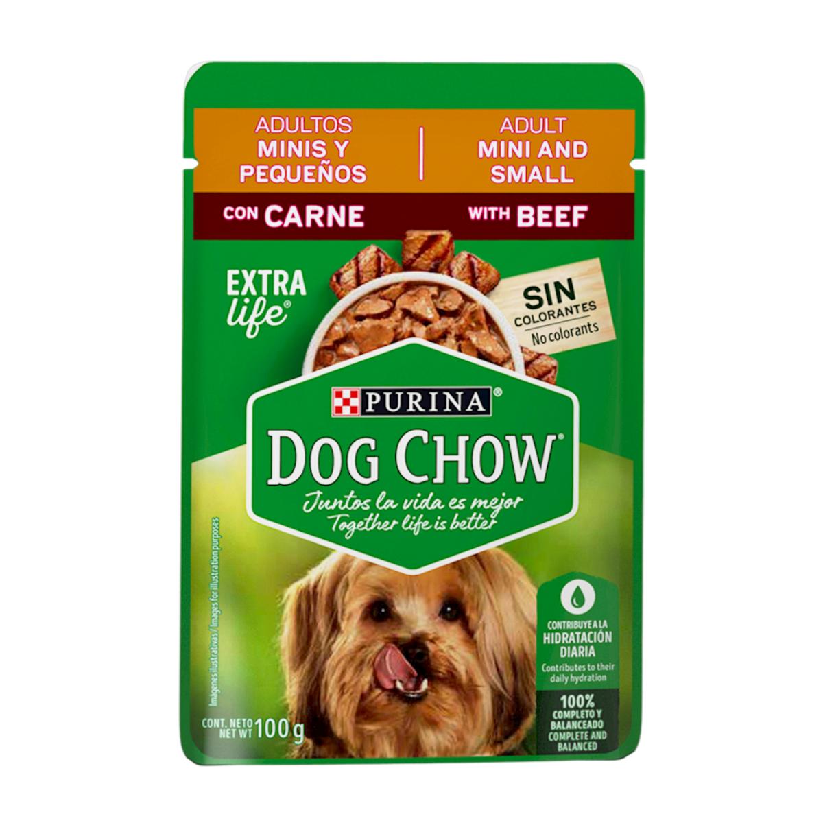 MASC DOG CHOW POUCH RAZ/PEQ CAR 12/100GR