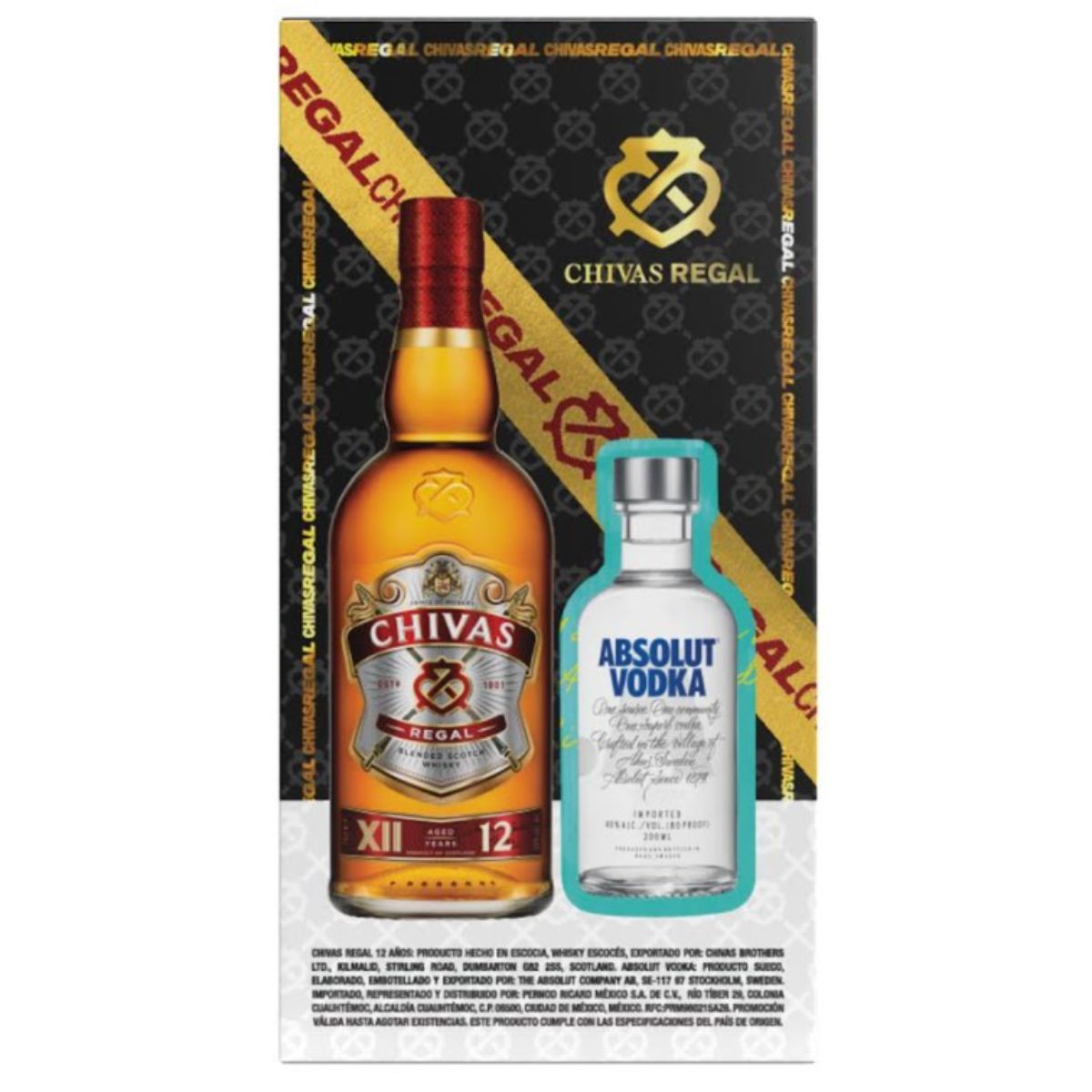 WK CHIVAS REGAL 12+ABSOLUT 200ML 750ML