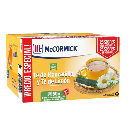 TE MCCORMICK MANZAN+TE LIMON P.E 24/50PZ