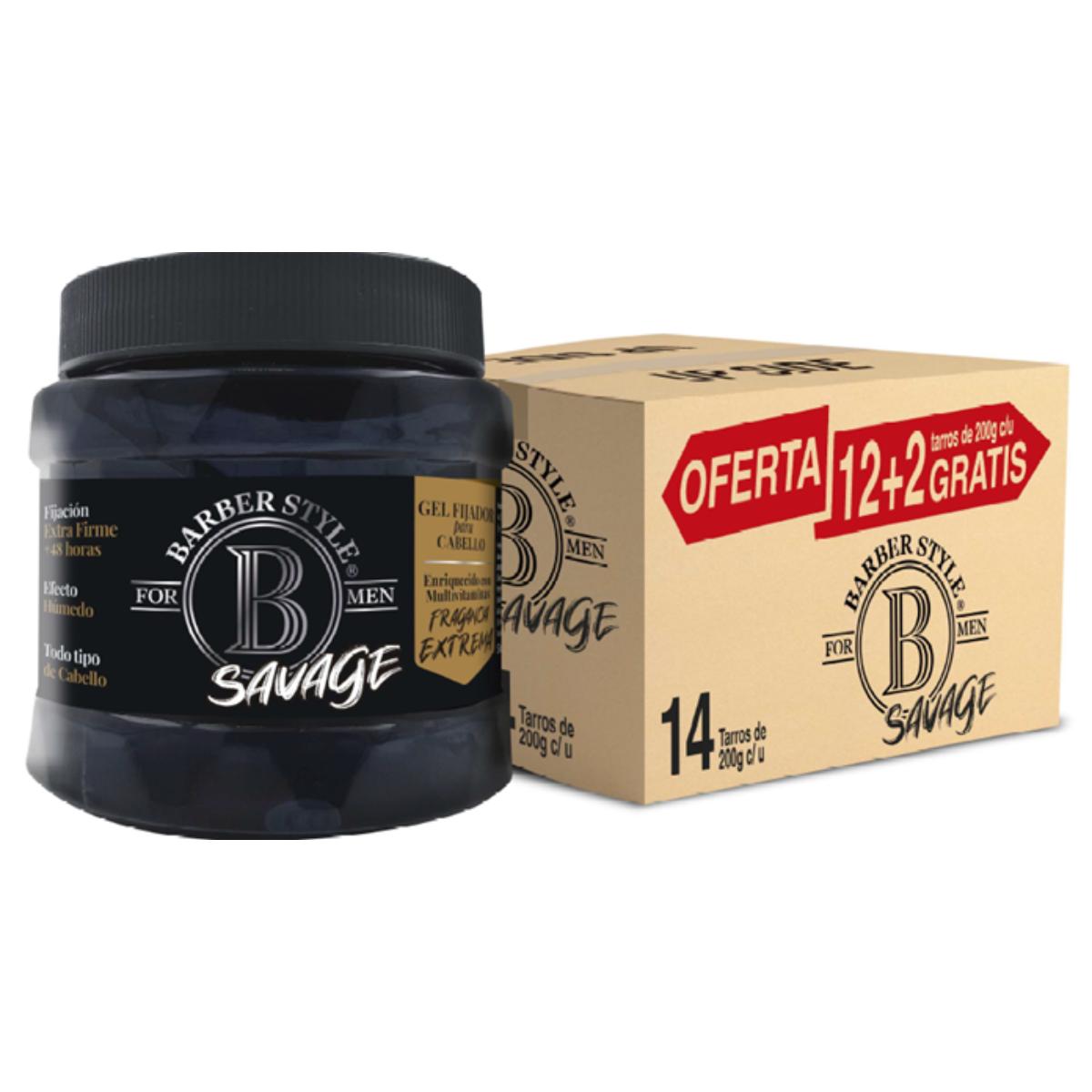 EST GEL BARBER STYLE SAVAGE+2PZ 12/200GR