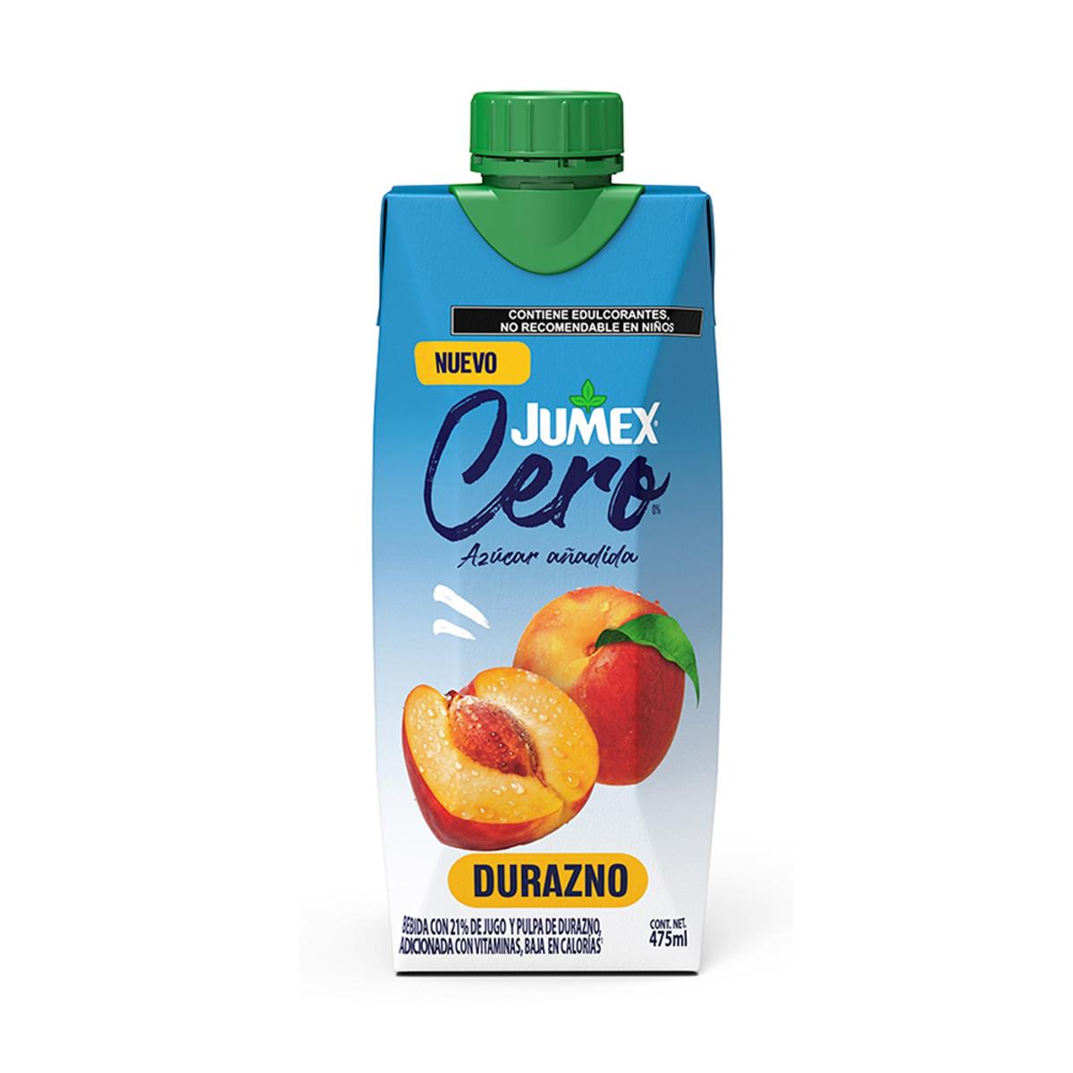 JUG JUMEX CERO DURAZNO PRISMA 12/475ML