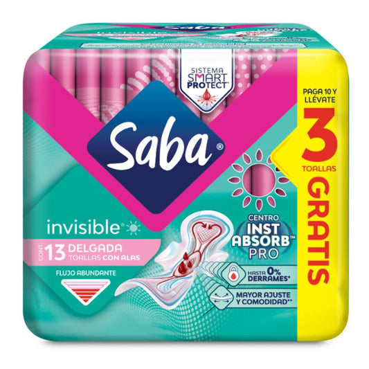 TF SABA INVISIBLE C/A+3PZ GRATIS 12/10PZ