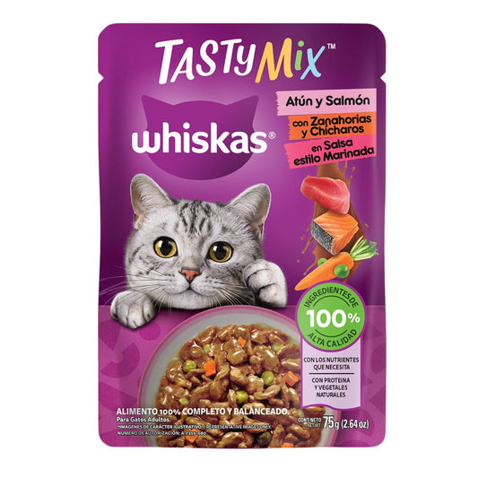 MASC WHISKAS POUCH ATUN/SALMON 12/75GR