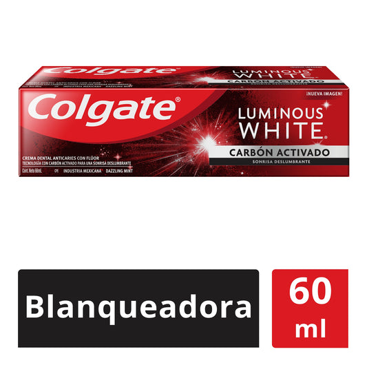 Pasta Dental Colgate Luminous White Carbón Activado 60 ml