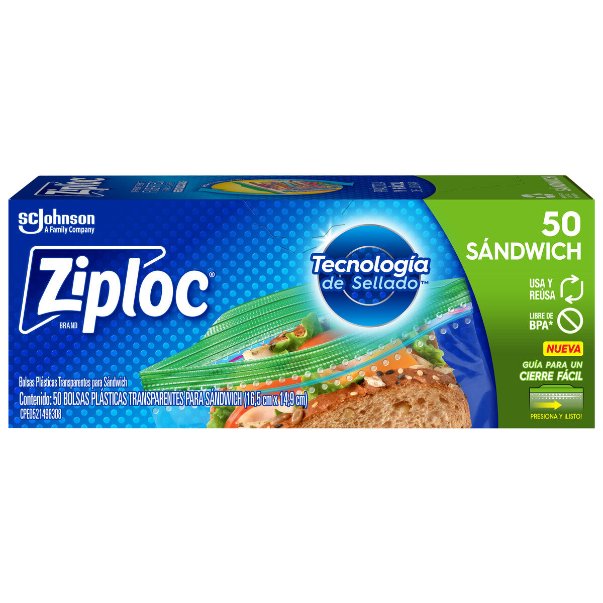 EMP BLS ZIPLOC SANDWICH12/50PZ