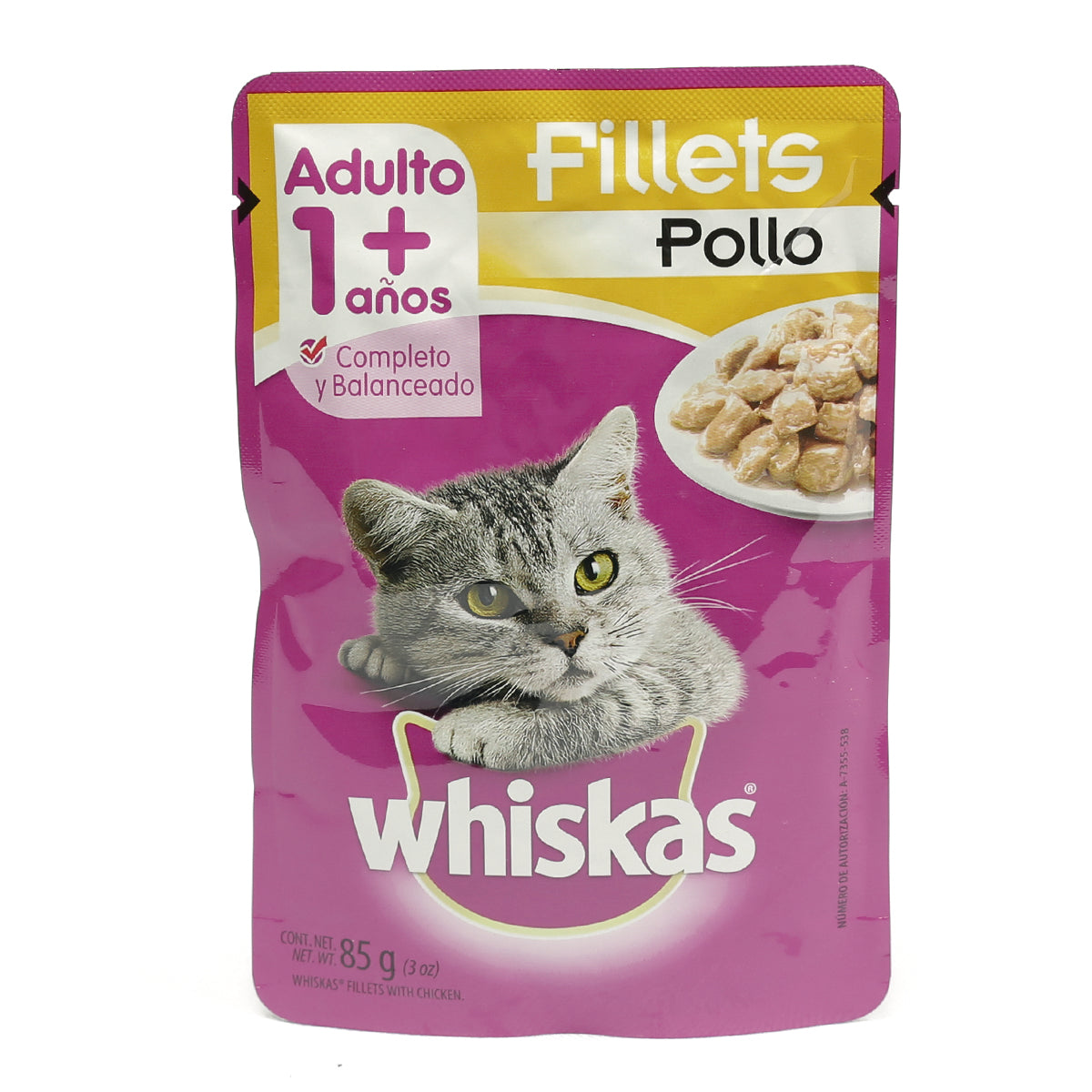 MASC WHISKAS POLLO8/85GR