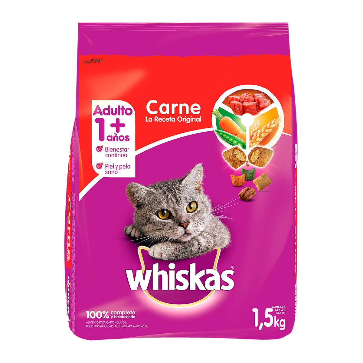 MASC WHISKAS RECETA ORIGINAL12/1.5KG