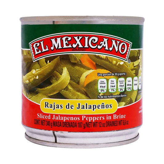 CH EL MEXICANO JALAPEÑOS RAJAS12/340GR