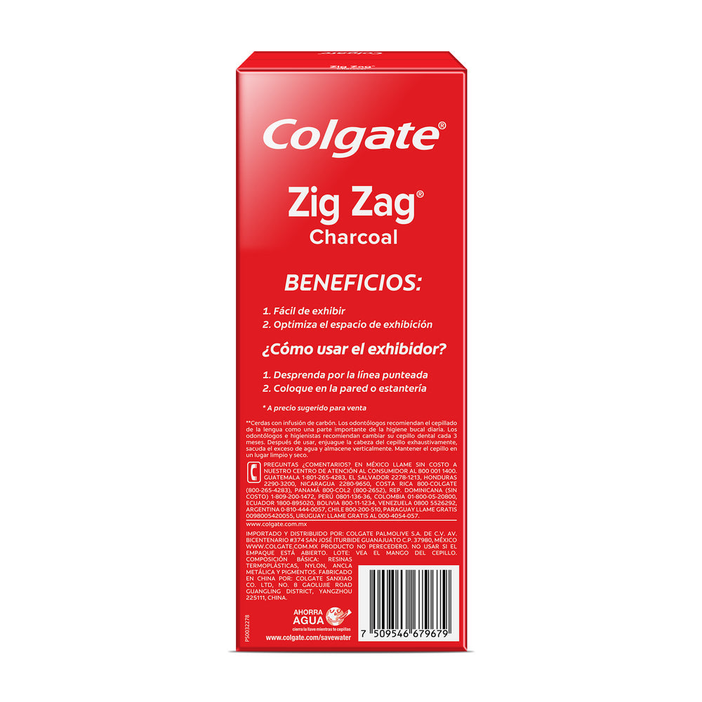 Cepillo de Dientes Colgate Zig Zag Charcoal Cajilla 4 pzas