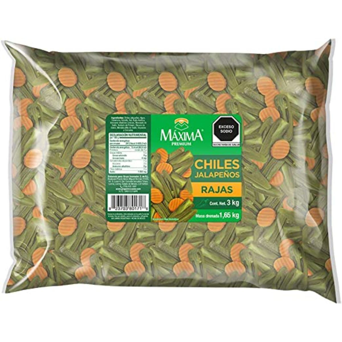 CH MAXIMA JALAPEÑOS RAJAS BOLSA6/3KG