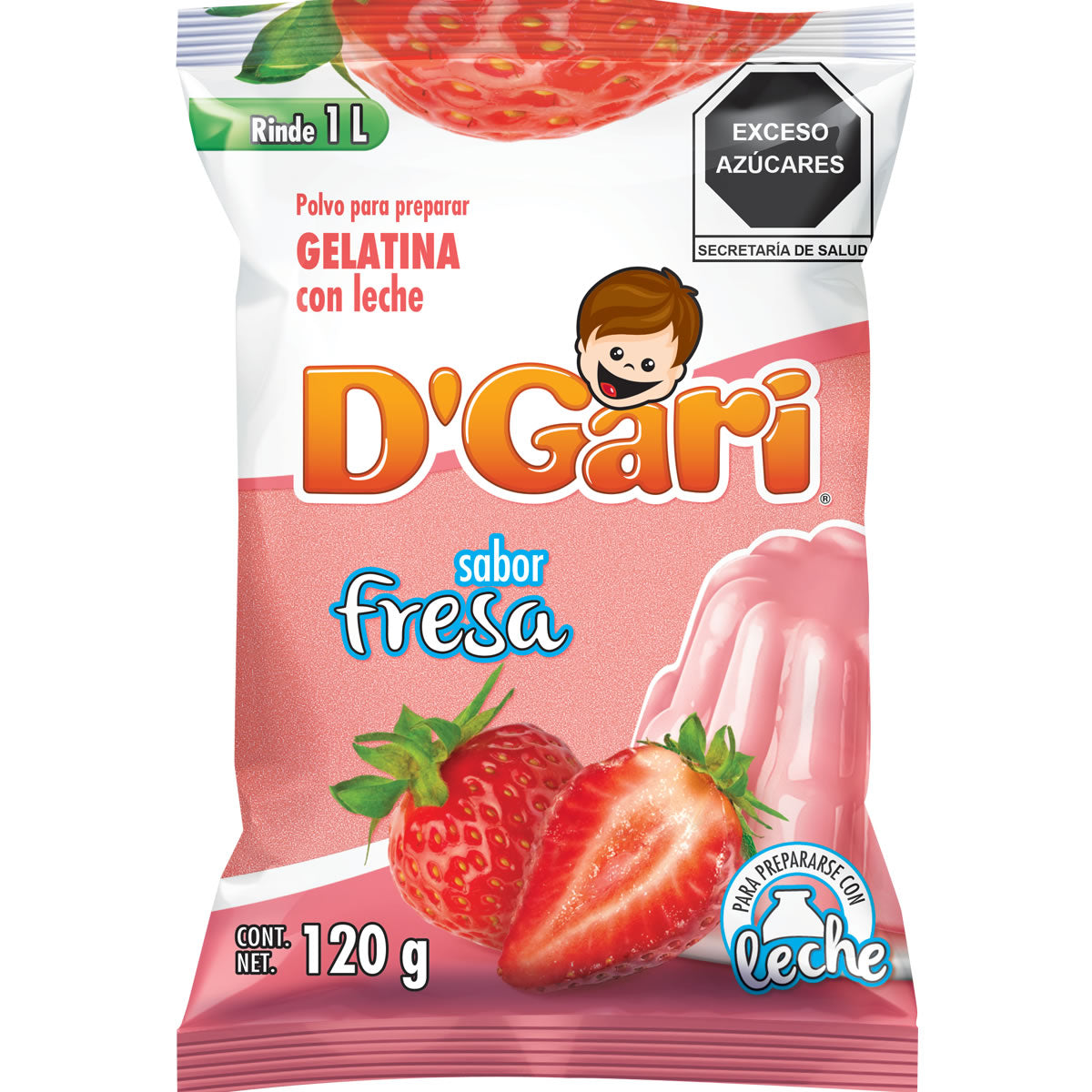 GEL DGARI LECHE FRESA 50/120GR