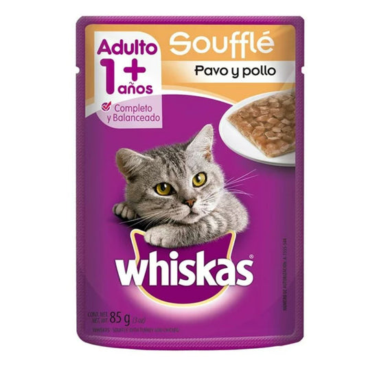 MASC WHISKAS POUCH POLLO Y PAVO 8/85GR