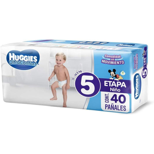 PÑ HUGGIES ULTRACONFORT E5 NIÑO 5/40PZ