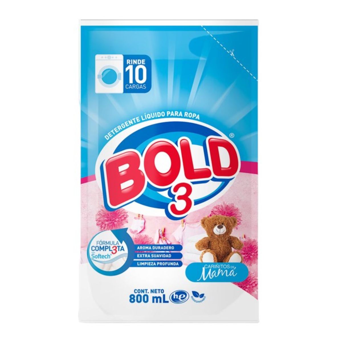 DET LIQ BOLD 3 CARIÑITOS MAMA 12/800ML