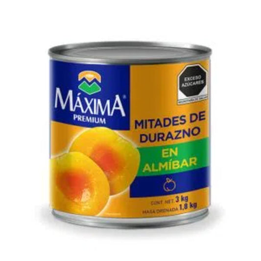 ALM MAXIMA DURAZNO MITADES 6/3KG