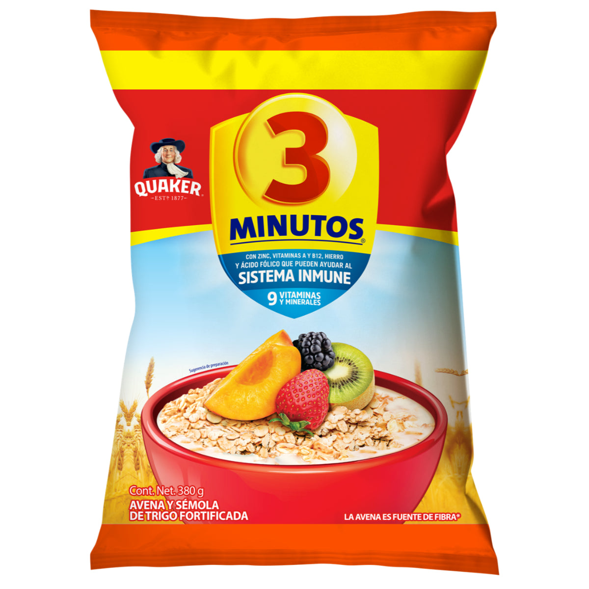 CER AVENA 3 MINUTOS BOLSA+2PZ 36/380GR