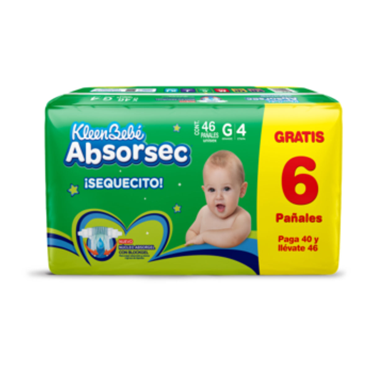 PÑ ABSORSEC GRANDE+6PÑ GRATIS 4/40PZ