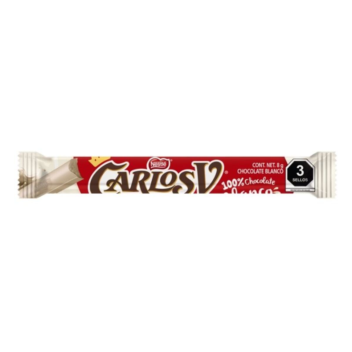 DL CHOC CARLOS V BLANCO STICK20/20/8GR