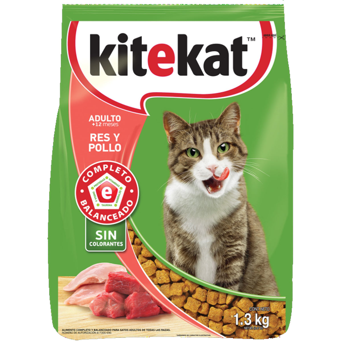 MASC KITEKAT RES/POLLO12/1.3KG