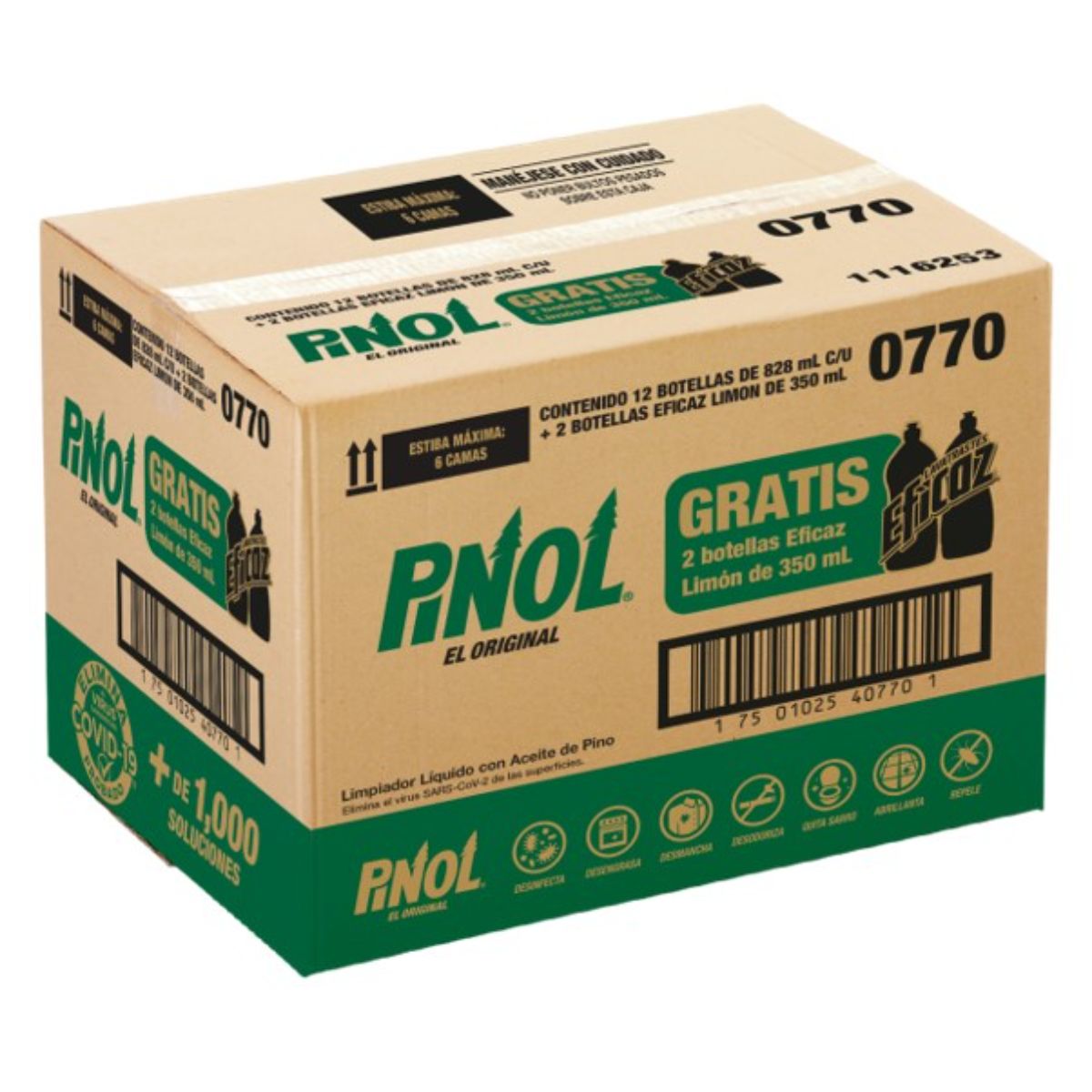 LP PINOL ORIGINAL+2 EFICAZ LIMO 12/828ML