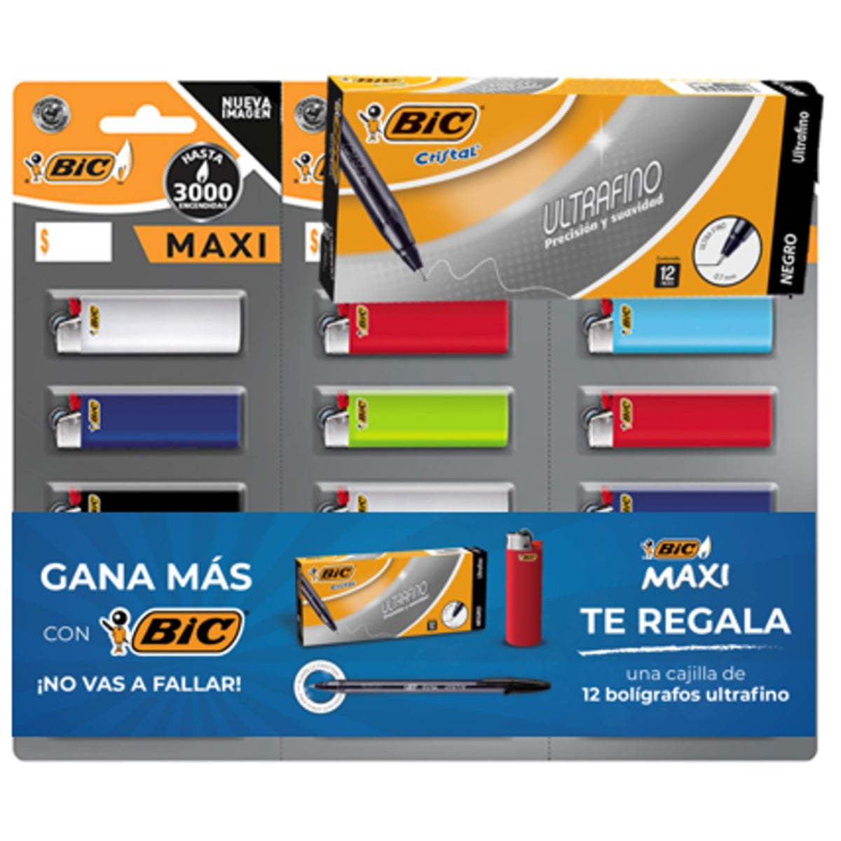 ENC BIC MAXI+12 BOLIGRAFOS U/F 25/15PZ