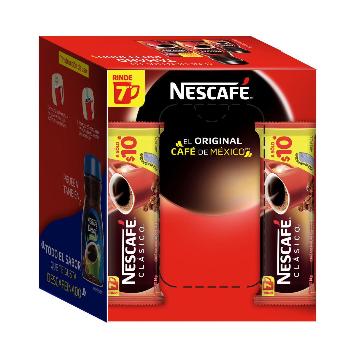 Café Soluble Nescafé Clásico 16 Sobres 14g c/u