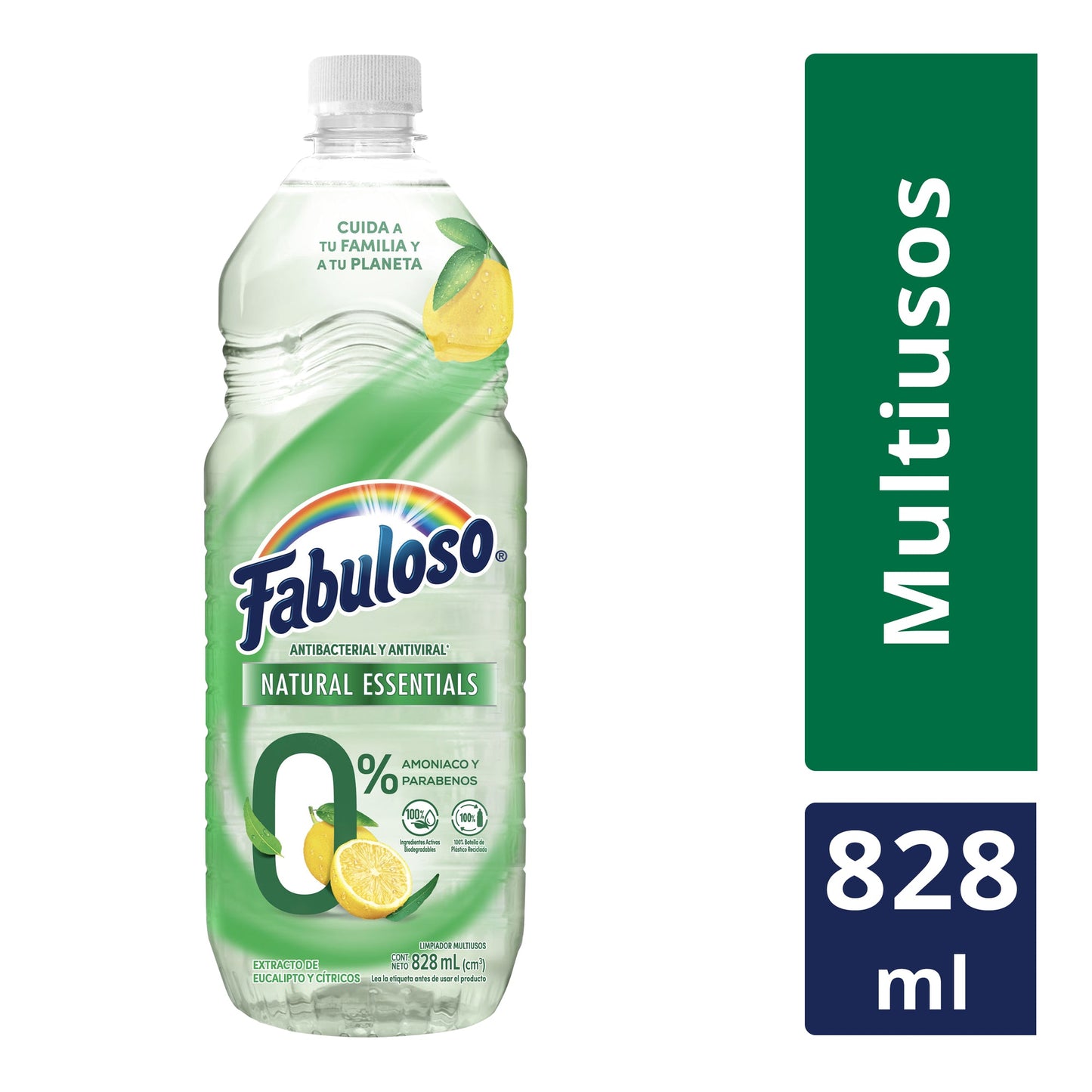 Limpiador Líquido Multiusos Fabuloso Natural Essentials Eucalipto y Cítricos, 828 ml