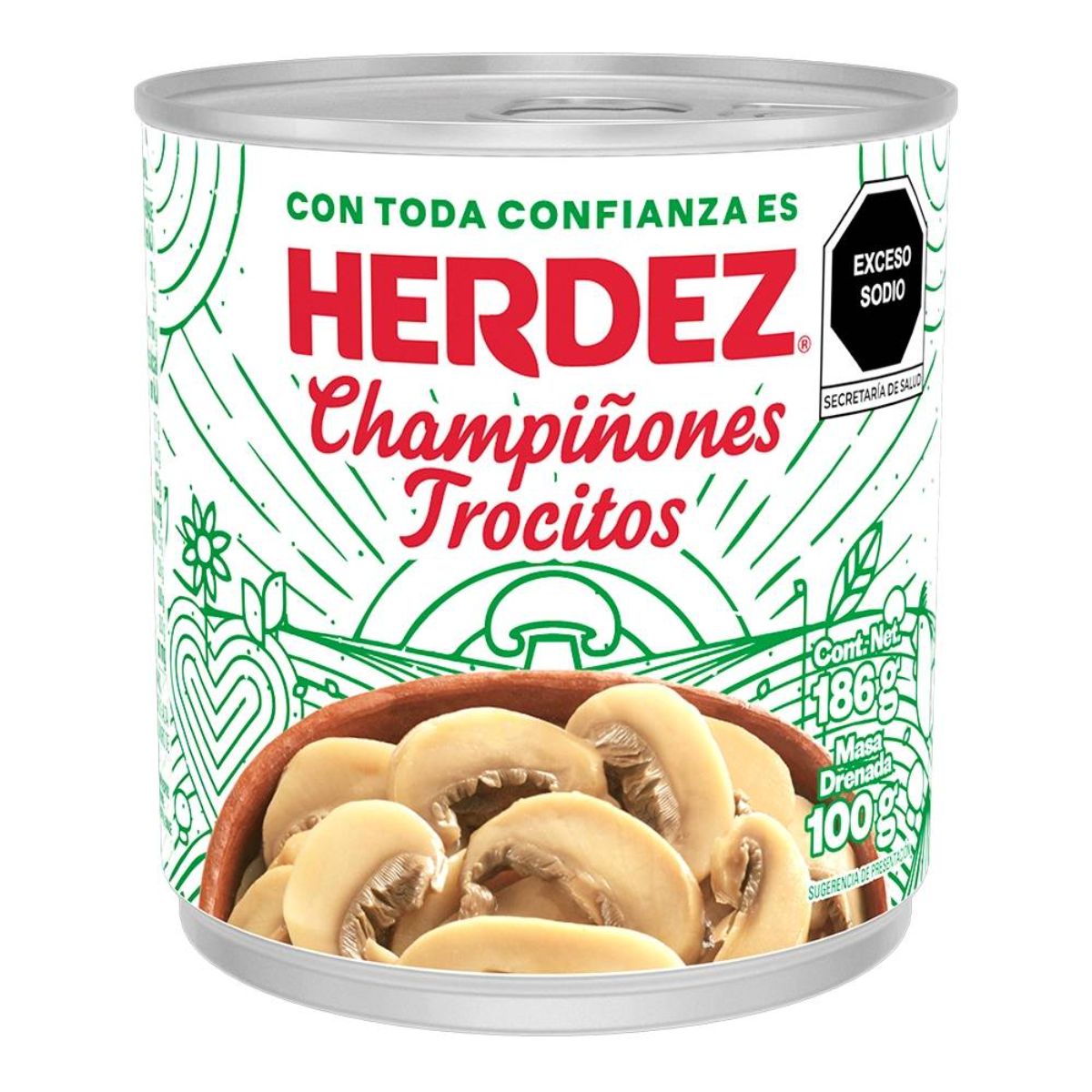 VEG CHAMPIÑON HERDEZ TROCITOS 24/186GR