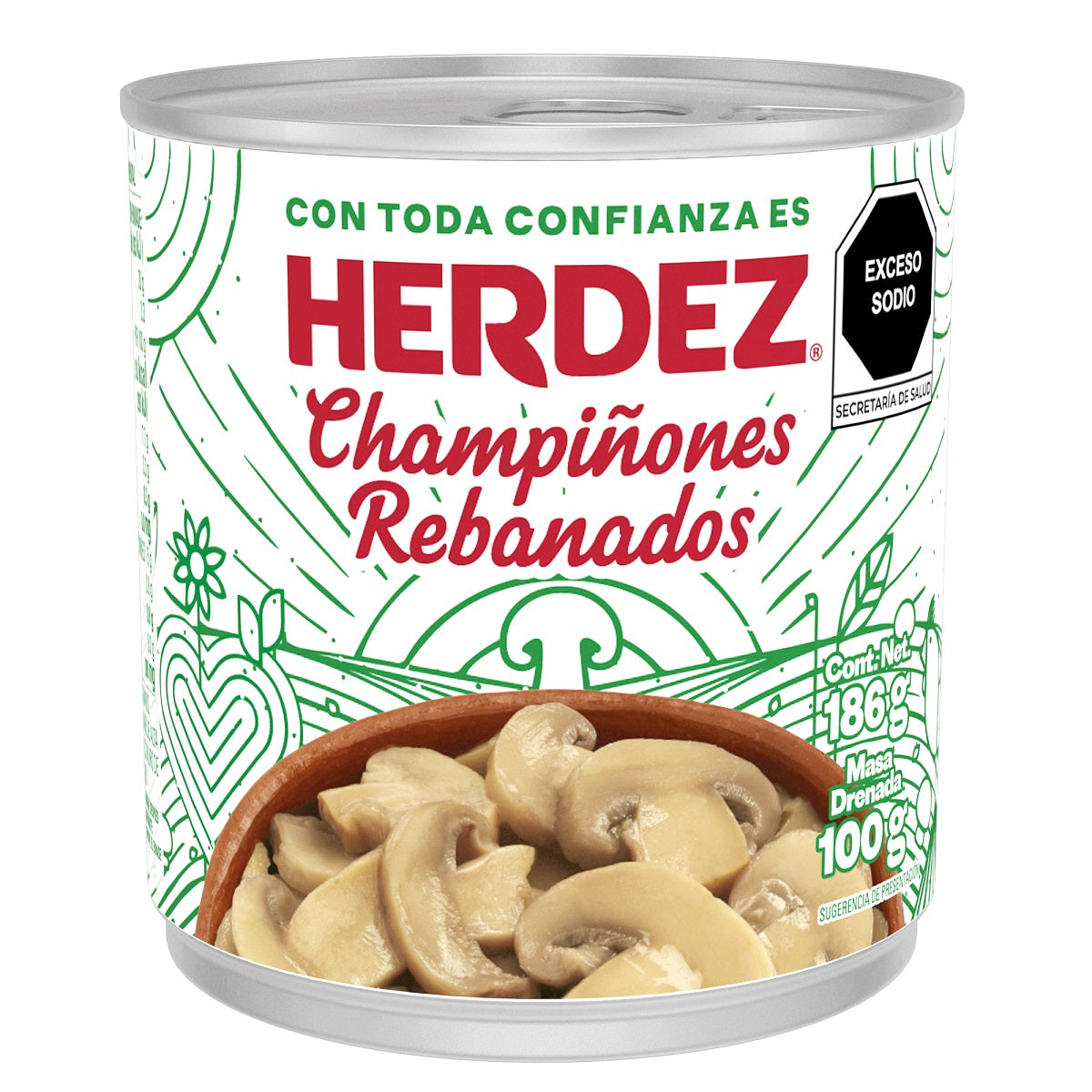 VEG CHAMPIÑON HERDEZ REBANADOS 186GR